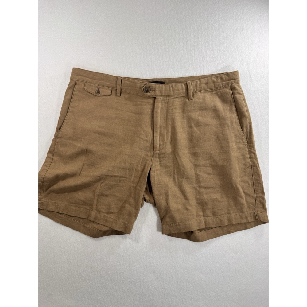 Banana Republic Mens Shorts 36 (Fits 38) Linen Blend Brown Chino Golf Preppy